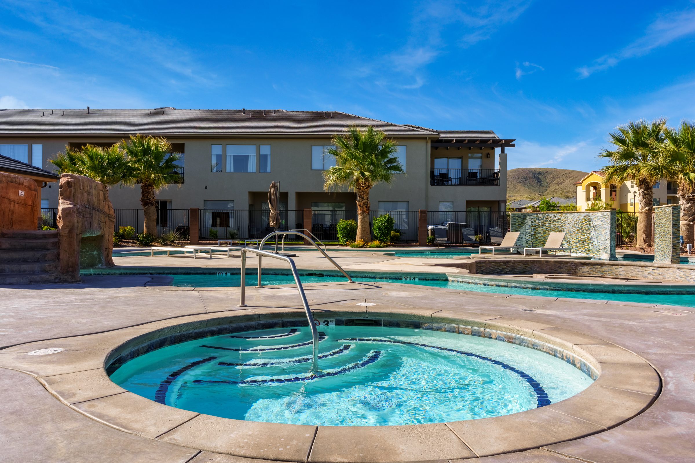 Hot tub and deck at Zion Village Resort